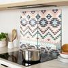 Decorative Glass Cutting and Serving Boards Ethnic Pattern 2X30X52 Cm