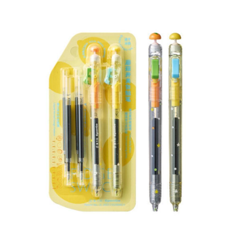 

4Pcs/set Smooth Writing Relax Switch Pen 0.5mm Study Tool for School Students жовтий