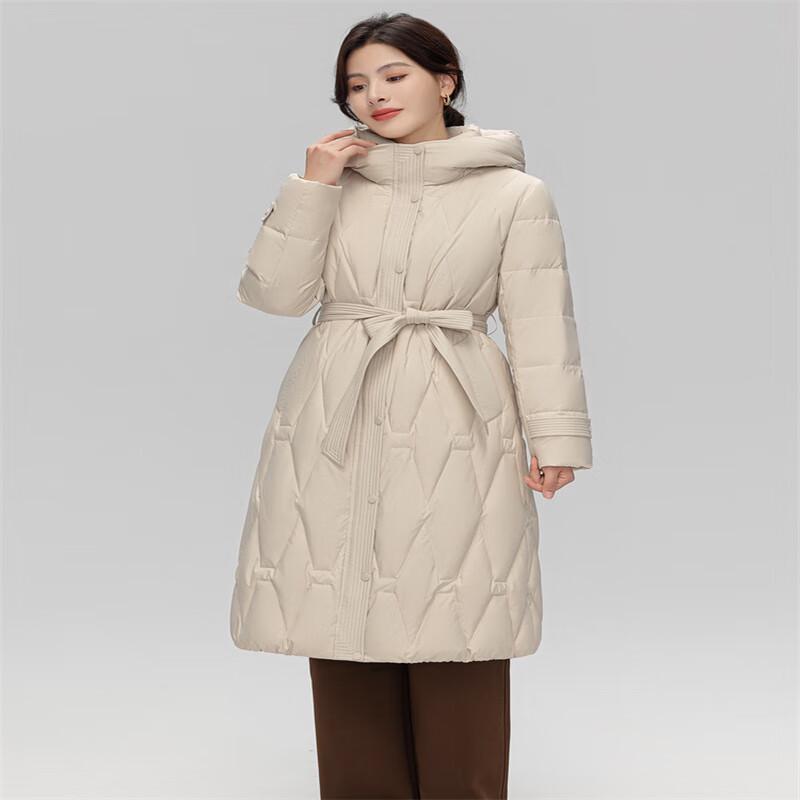 XueZhongFei Women's 2024 Winter Long Over-the-Knee Down Jacket