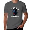 Vegan Power T-Shirt Korean Fashion Vintage Anime Shirt Plain White T Shirts Men