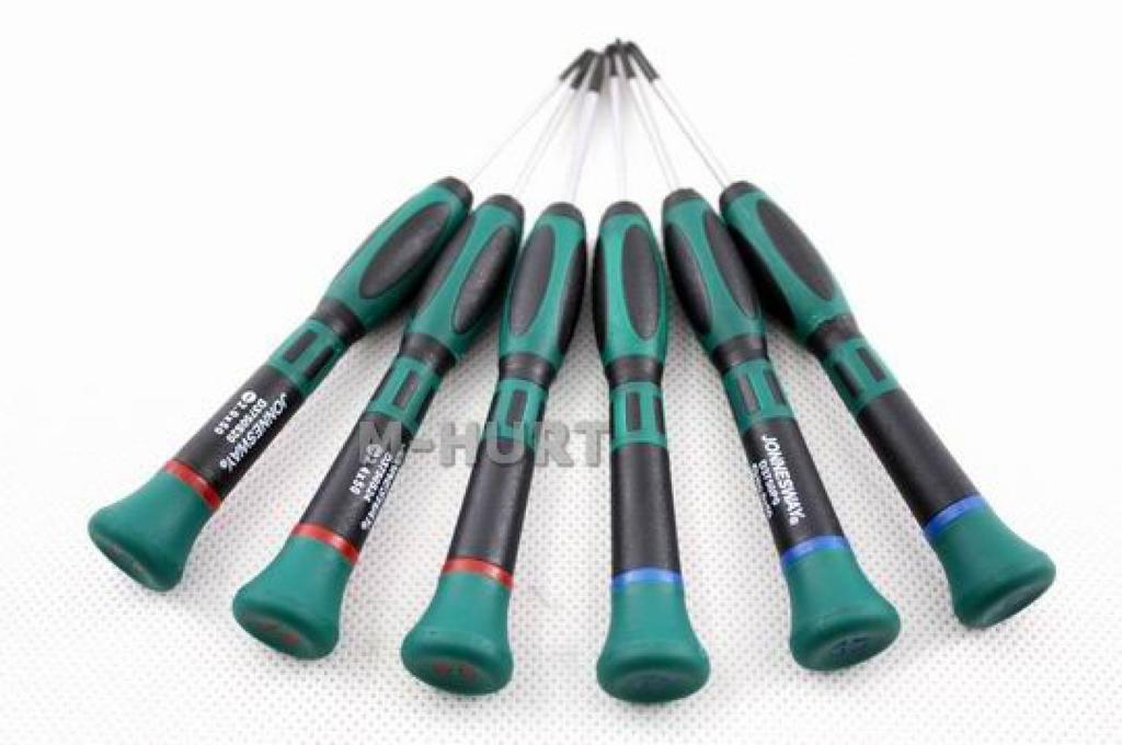 JONNESWAY PRECISION FLAT + CROSSHEAD SCREWDRIVERS set of 6