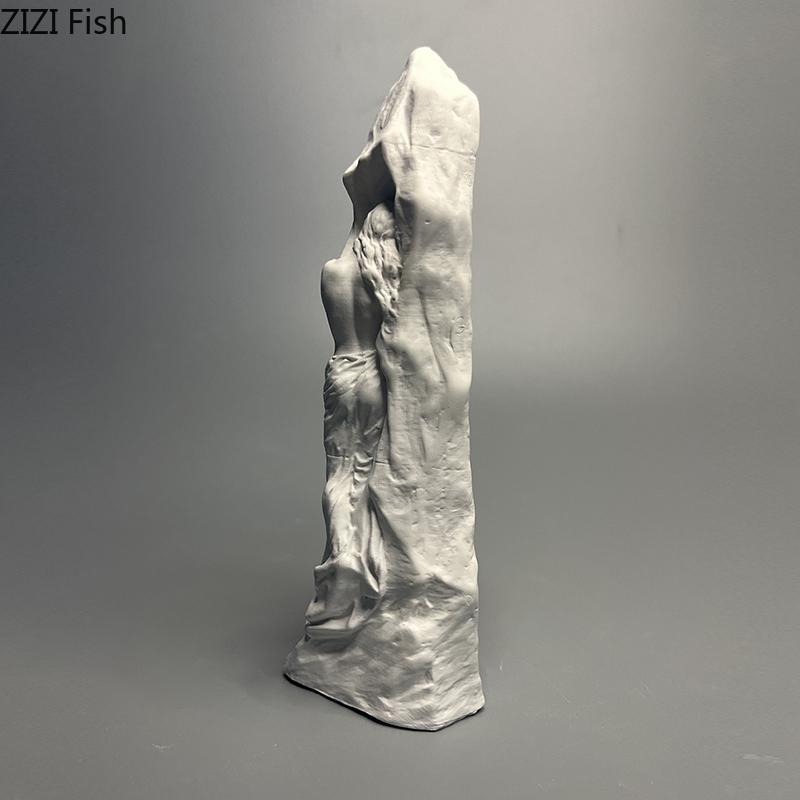 Minimalism Woman Plaster Statue Desk Decoration Creative Figures Artwork Ornaments Characters Sculpture Room Aesthetic Decor
