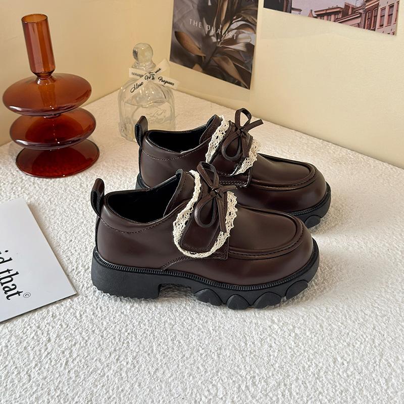 Girls' leather shoes 2025 spring new children's shoes little girl princess shoes soft-soled loafers trendy retro leather shoes