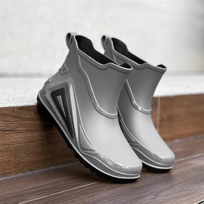 Trendige personalisierte Herren-Regenschuhe wasserdicht und rutschfest Angel-Regenstiefel dicksohlig abriebfest und warm Autowäsche-Wasserschuhe