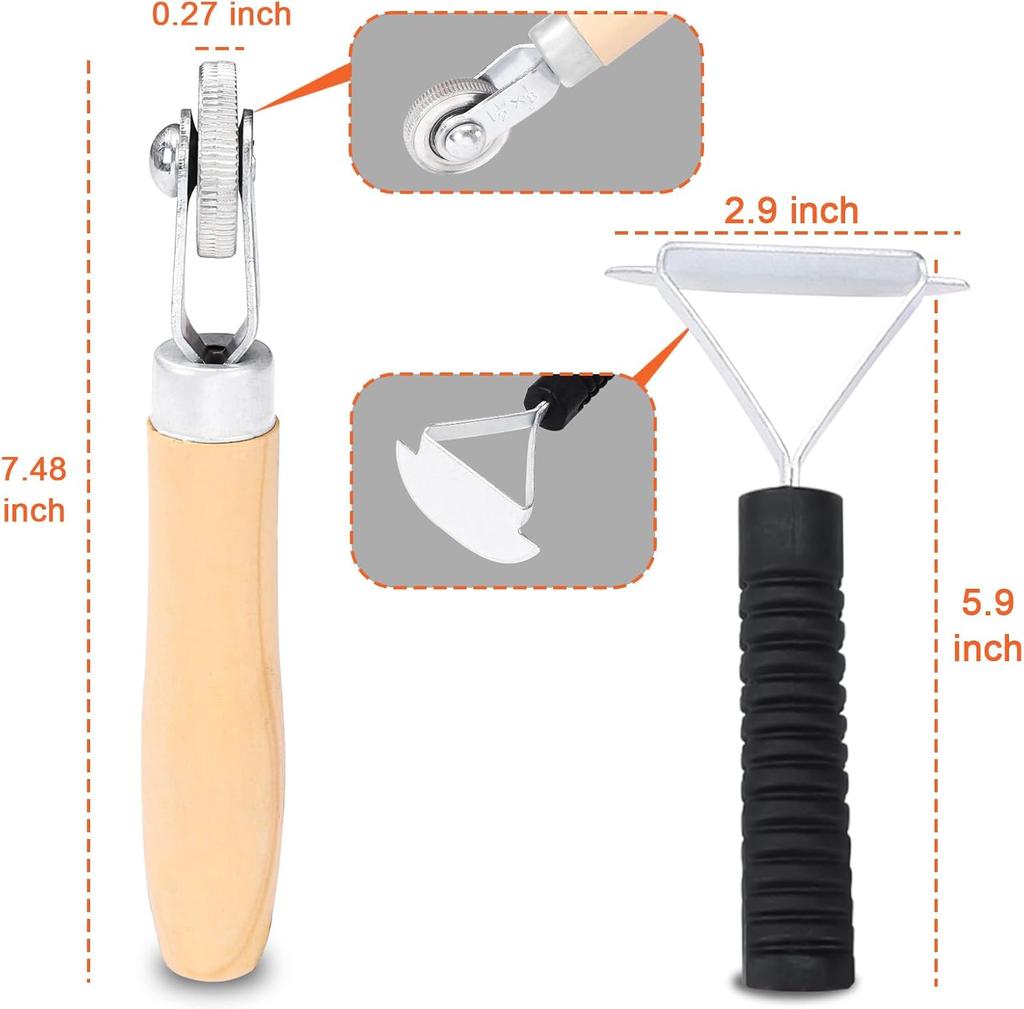 Tire Patch Repair Kit with Tungsten Carbide Buffing Wheels 25mm-55mm, Rolling Scraper Cutter for Car Tire Grinding & Polishing