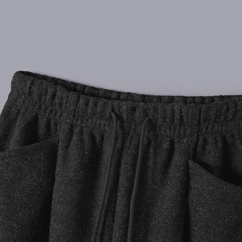 Tachi Women's Drawstring Elastic Waist Thickened Wool Blend Casual Pants
