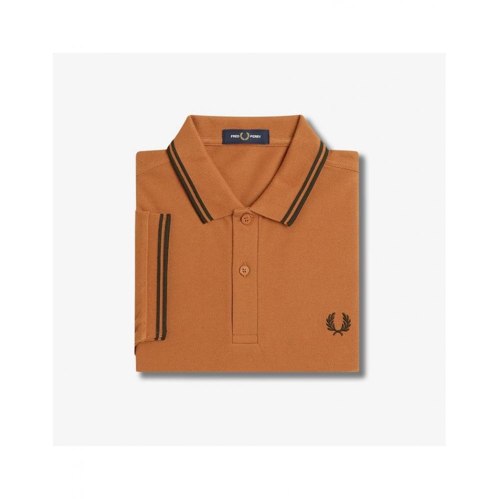 Twin Tip Fred Perry Shirt   Marmalade Black Afpm2433600 W94