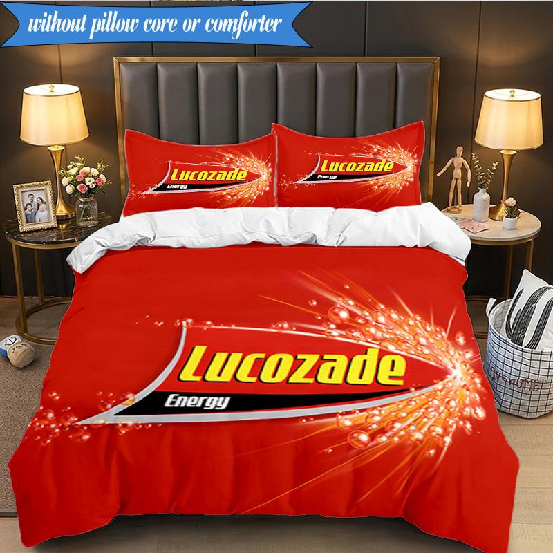 3PCS Lucozade Bedding Set Duvet Cover Closure Includes 1 Duvet Cover & 2 Pillowcases for All Seasons Bedroom Decor Christmas Fan gifts
