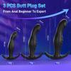 3-Piece Silicone Anal Plug Set for Adults: Unisex Rear Dildo Toy 