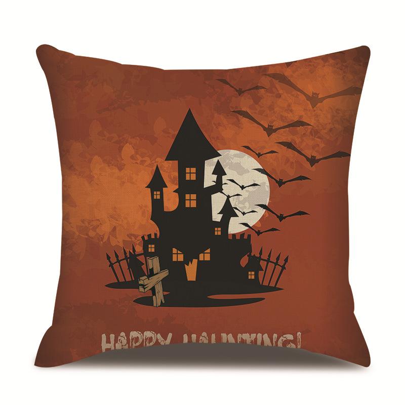 Halloween Linen Pillow Cover Printed Pillow Cover