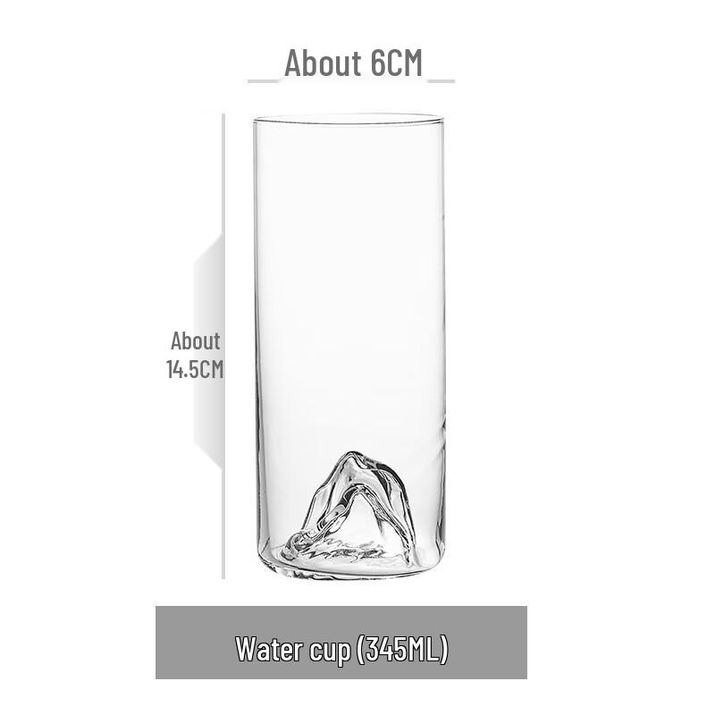 Shangqi Mount Fuji Bottom High Borosilicate Glass Cups, 345ml (2-Pack)