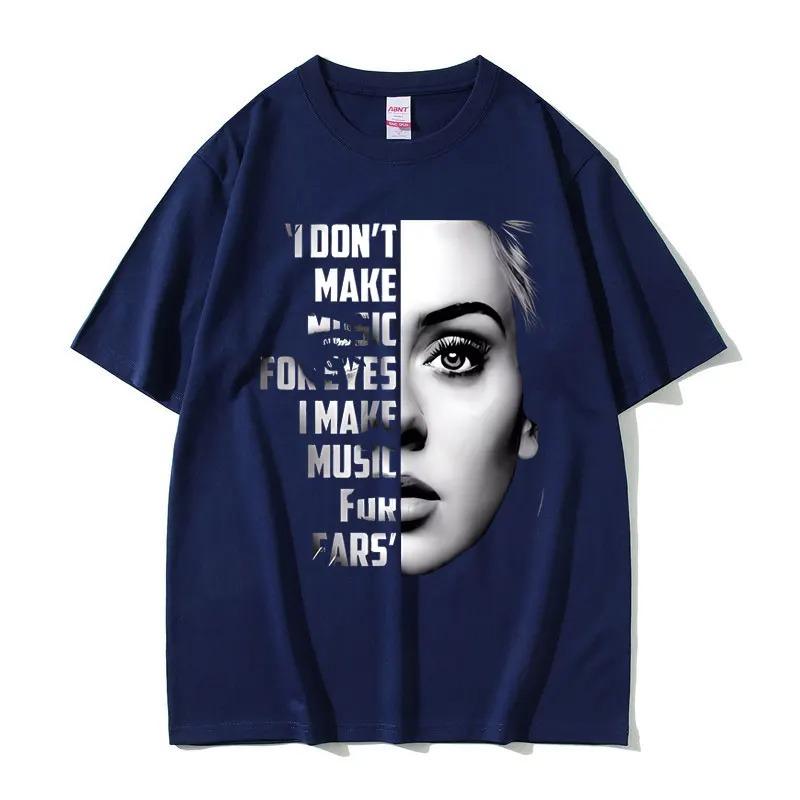 

Adele I Don t Make Music For Ears Quote Graphic T-Shirt, Unisex Black & White Portrait Tee, 100% Cotton Casual Streetwear Top L коричневий