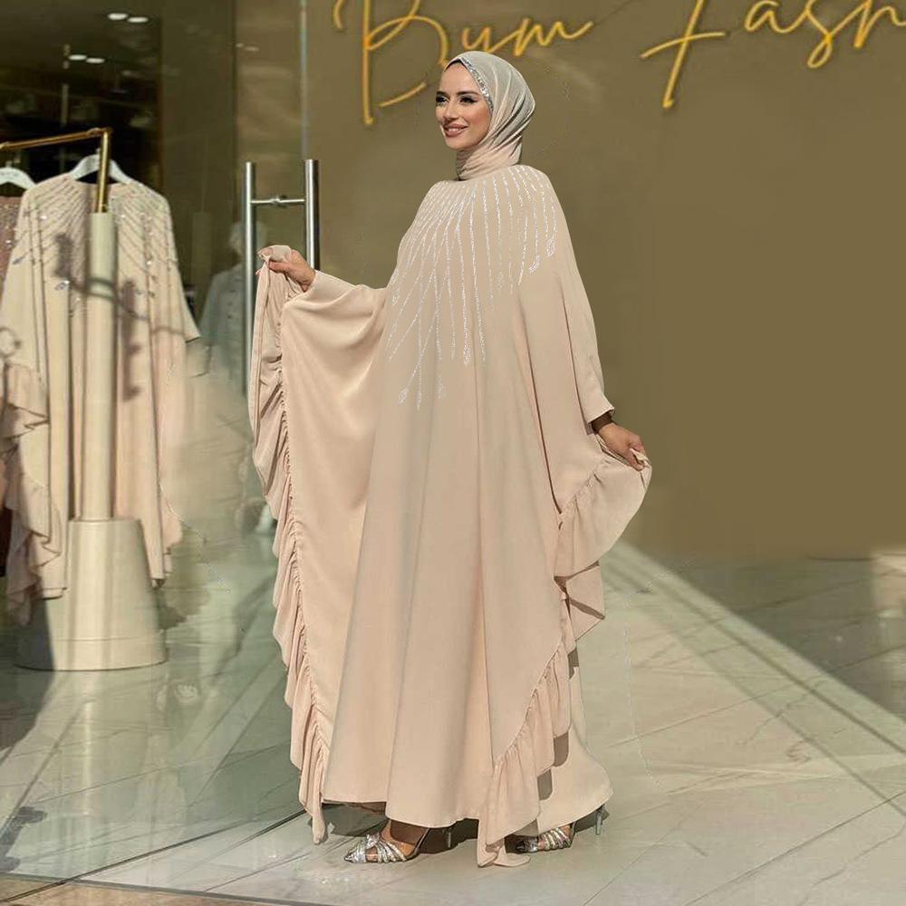XQY500402 Bliskowschodni Damski Ubiór, Modna Gorący Diament Casual Luźna Dubajska Letnia Nowa Sukienka