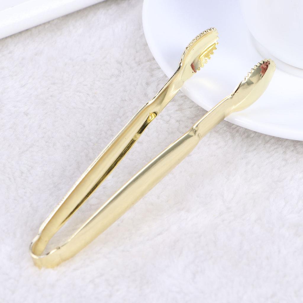 4Pcs Gold Plated Mini Serving Sugar Cube Tongs Stainless Steel Ice Tongs Ideal for Party Tea Coffee Bar Home Supplies