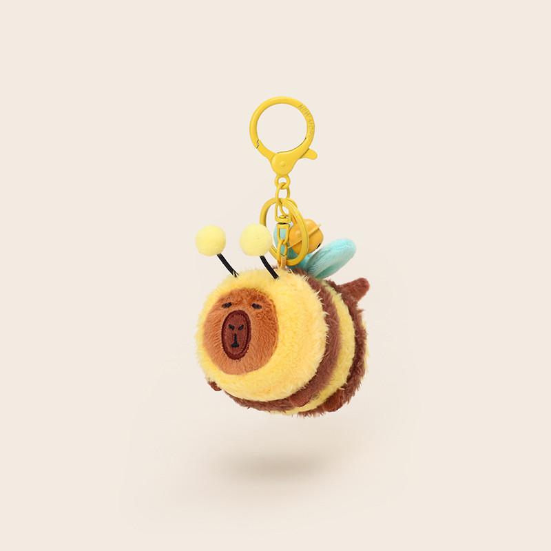 Capybara Bee Backpack Bees Spit Bubbles Plush Keychain For Kids And Bag Decor