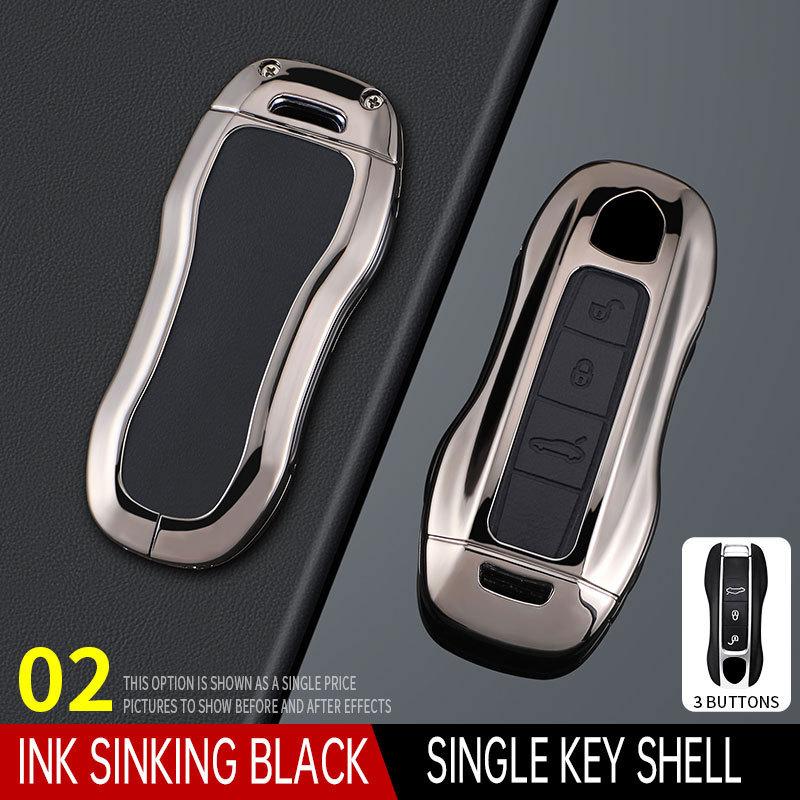 Für Porsche Schlüsseletui Cayenne Macan Paramela 911 Auto-Schlüsseletui 718 Metall Leder Schnalle