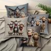 2D Flat Printing Funny Farm Animals 2D Flat Printing Cushion Covers Polyester Pillowcase Sofa Decorative Cushion Cover