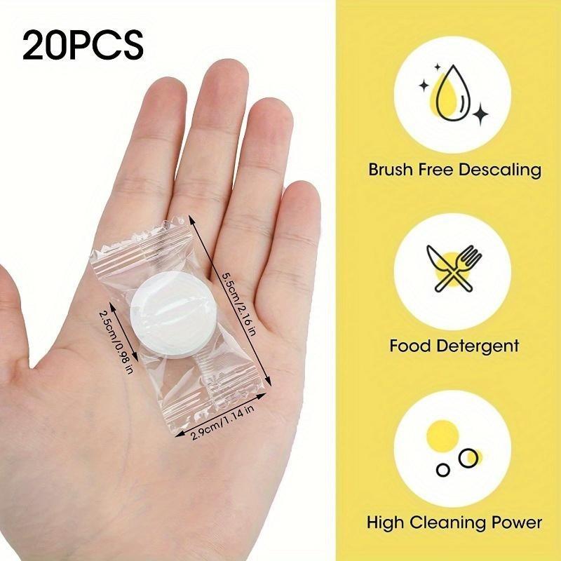 1/30pcs Citric Acid Descaler Tablets for Coffee Machines, Water Dispensers, Kettles, PET Material, Fresh and Effective Cleaning Solution