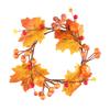 6pcs Pumpkins Maple Leaves Candle Rings Artificial Decorative Candle Rings Wreaths