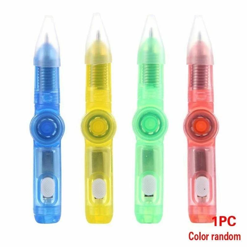 

3-in-1 LED Light Spinning Pen Fingertip Ballpoint Pen Toy Glow-in-the-dark Cool Fidget Spinner Pen Kids Adult Decompression Toys