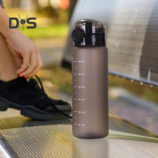 780ml Sports Water Bottle with Scale Leakproof Fitness Water Container Portable Drinking Bottle for Gym Office Travel