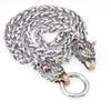 Viking Style Wolf Head Hammer Pendant Necklace With Runes For Men