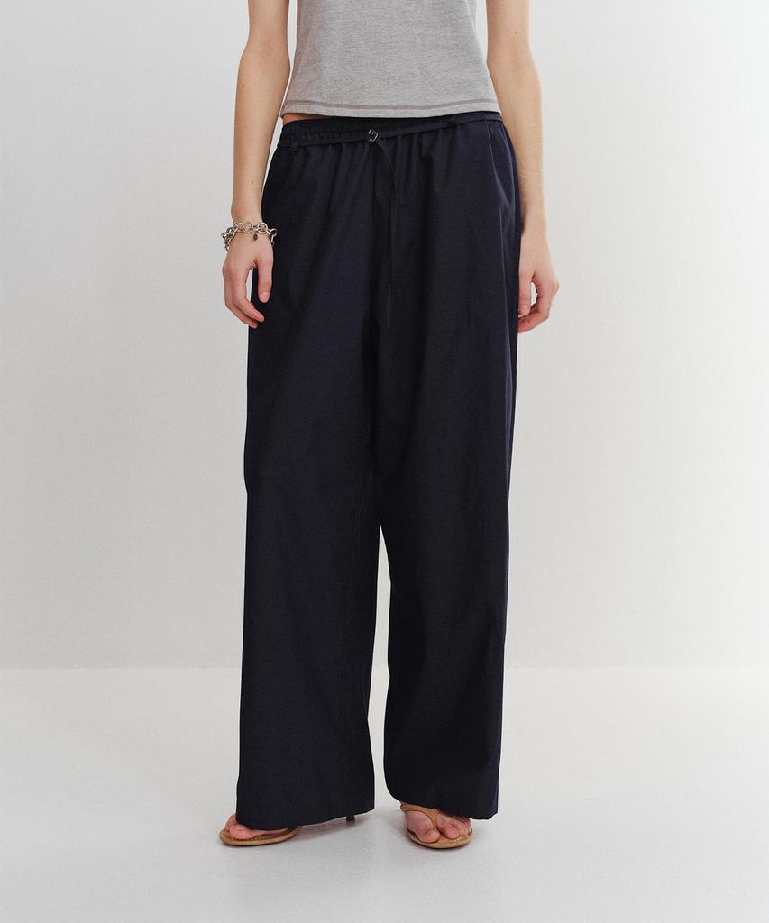 Palo Cotton Wide Pants Navy