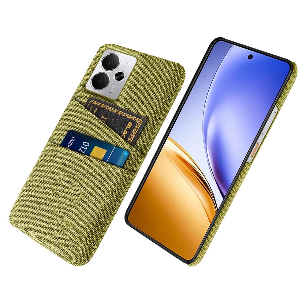 For Realme 14 5G Case Cloth+Hard PC Phone Cover with Dual Card Slots