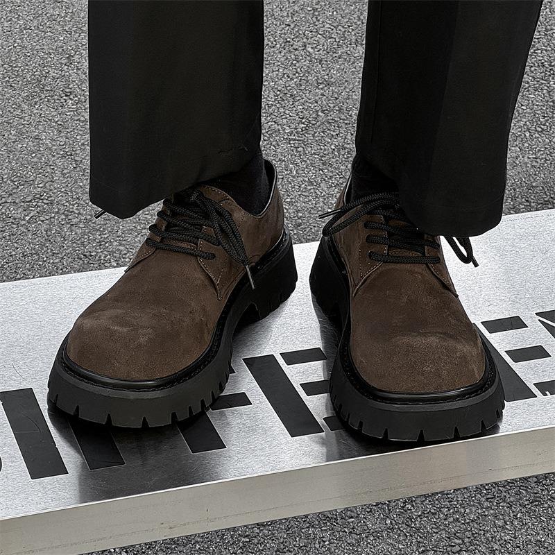 Fashion Shoes for Men British Style Thick Sole Casual Derby Shoes High Quality Fashion Comfor Versatile Man Leather Shoes Zapatos Hombre