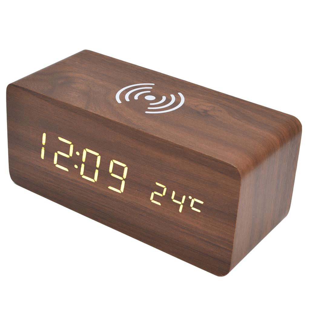 Digital väckarklocka Trådlös laddning Automatisk temperaturdetektering Säker Stabil LED Elektronisk
