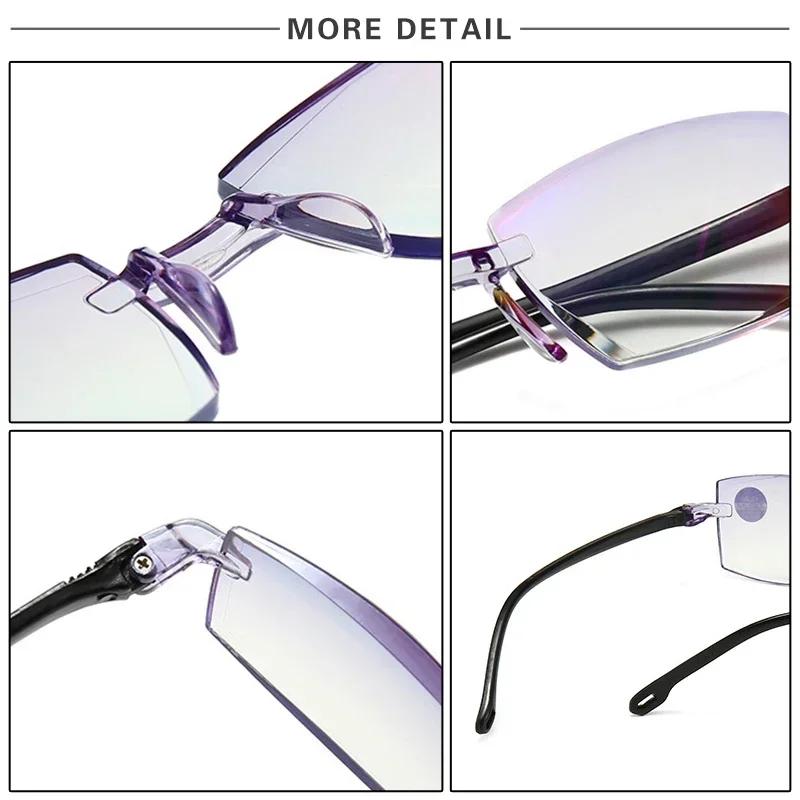 Reading Glasses Men Magnification Eyewear Presbyopic Glasses Diopter Dimond Cutting +1.0 To +4.0 Blue Light Glasses