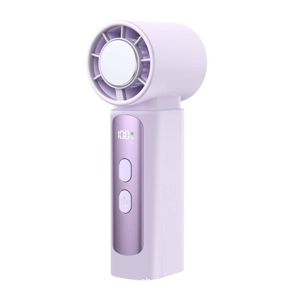 2026 Rechargeable Mini Handheld Fan: Ice Pack Cooling, Digital Display, High-Speed Turbine, Portable & Brushless.