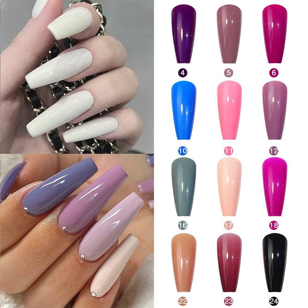 

576pcs Nail Tips Pure Color DIY Press on Nails Ballerina French Glitter Long Fake Nails