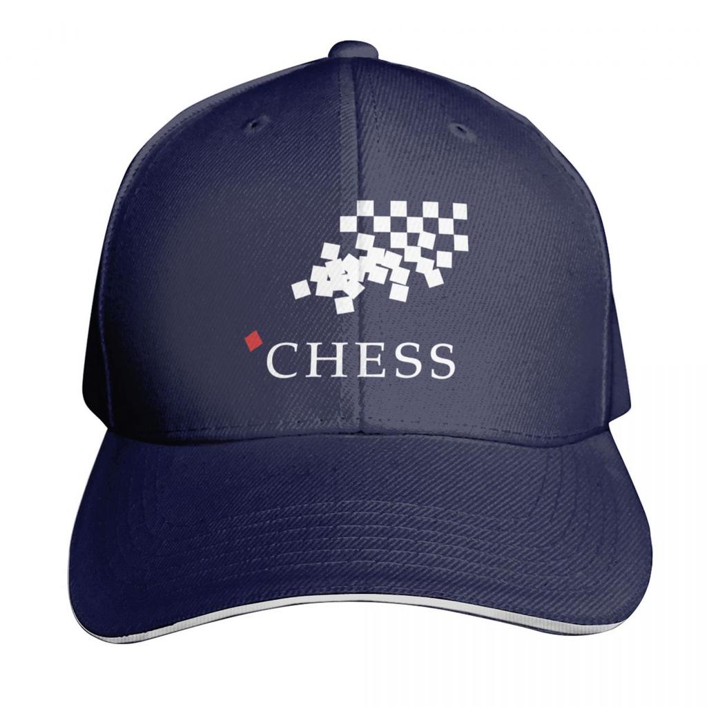 Chess White Baseball Cap Quick Dry Performance Cotton Twill Breathable Contrast Two Tone Brim