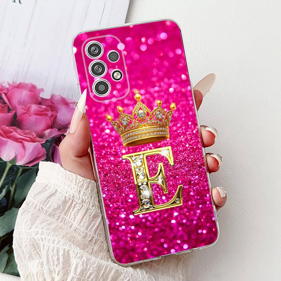 For Samsung Galaxy A23 A33 A53 A73 5G Case New Crown Letters Cover Soft Silicone Case For Samsung A23 A 33 73 Galaxy A53 5G Bags