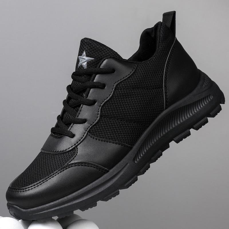 

Men s Breathable Mesh Sports Shoes, Comfortable Thick Sole, Versatile Solid Color Casual Footwear 41