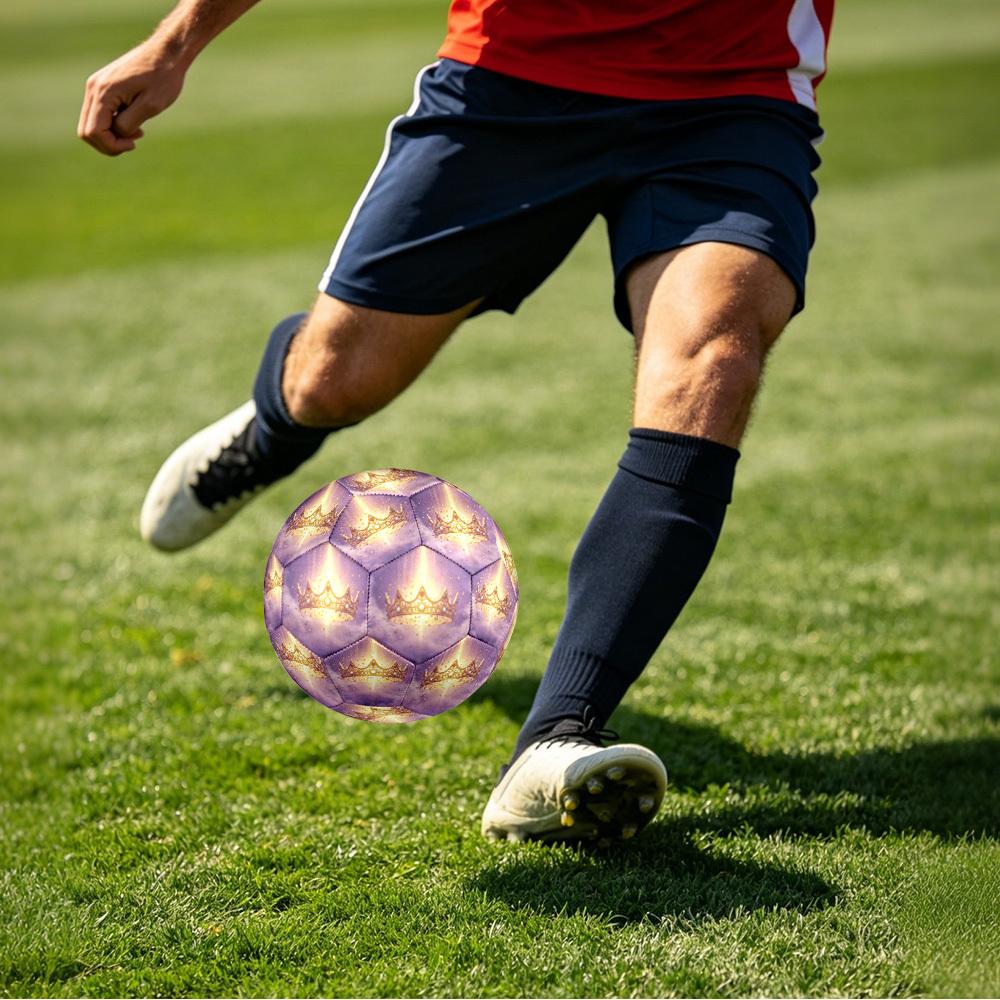 1pc Crown Glory Theme Soccer Ball Football, Size 5, Lightweight PVC, Outdoor Training Soccer Ball,Gift c65136