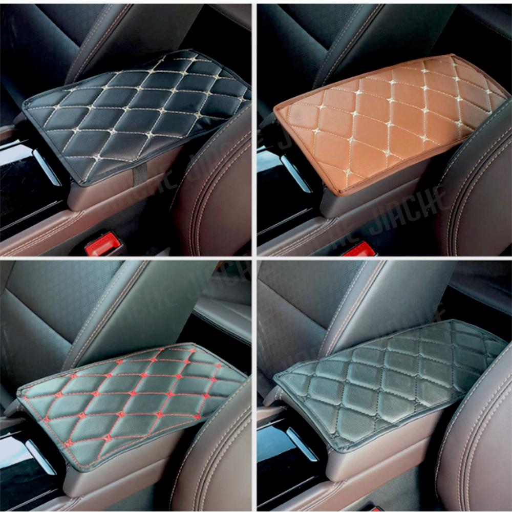Car Universal PU Leather Armrest Box Wearproof Armrest Cover Mat Dust-proof Cushion Automobiles Interior Accessories