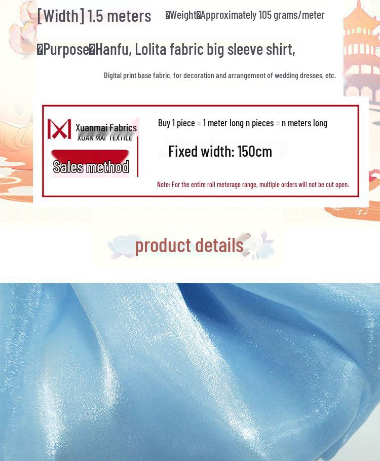 Material Brocart Iridescent din Mătase de Jad Satin Organza pentru Ruqun Hanfu