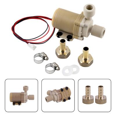 DC12V 100°C Solar Hot/Cooling Water Circulation Pump Food Grade Silent Coupler 1/2" Male Thead 8L/Min Amphibious Pump