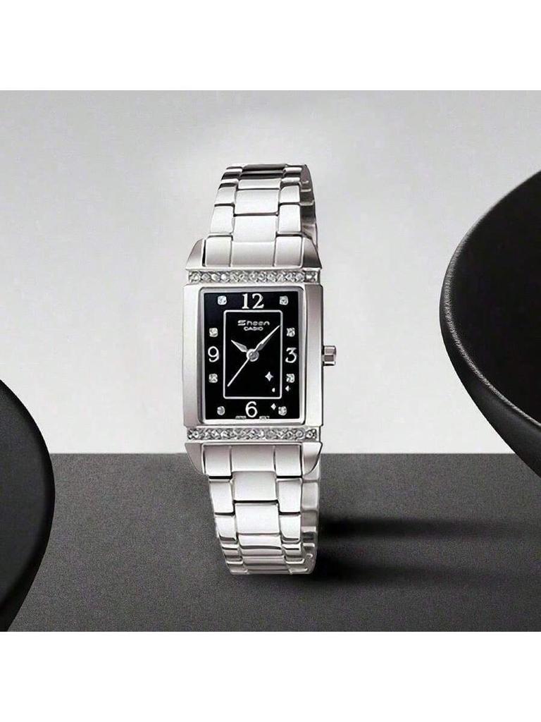 Casio - Stainless Steel Strap Black Dial Women's Quartz Watch SHN-4016D-1ADS