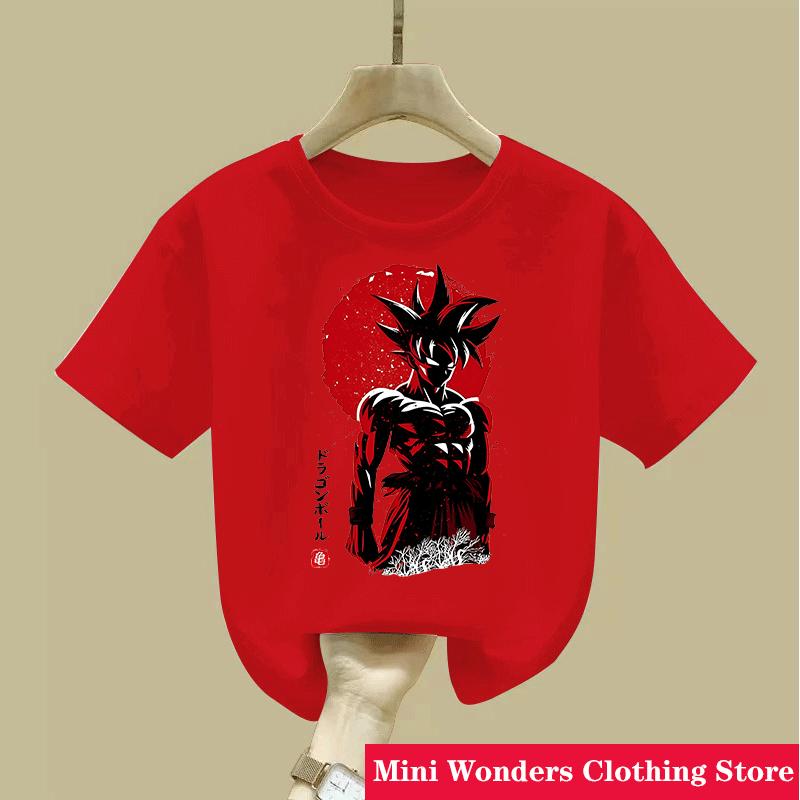 2026 Dragonball Summer Tshirt Cartoon Casual 314 Years Boys Goku Shortsleeved Girls Tshirt Kids Teen Clothes Girls Clothes