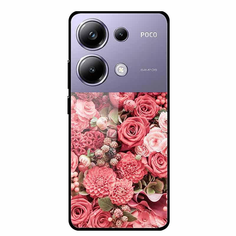 Painting Cover For Poco M6 Pro GlassTempered Glass Case Hard Back Shield for Xiaomi Poco M 6 Pro 6.67" Colourful Phone Fundas
