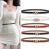 Contemporary Skinny Belt Soft PU Leather Waist Sash Flexible Length Adjustable Ergonomic Design Travel Use