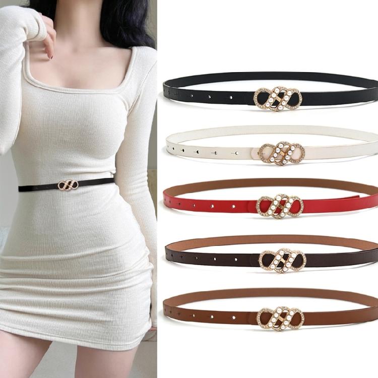 Contemporary Skinny Belt Soft PU Leather Waist Sash Flexible Length Adjustable Ergonomic Design Travel Use