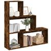 VidaXL Room Divider Shelf 3 Levels Smoked Oak 123x29x123 Cm, Bookcase, Book Holder, Shelf 857989