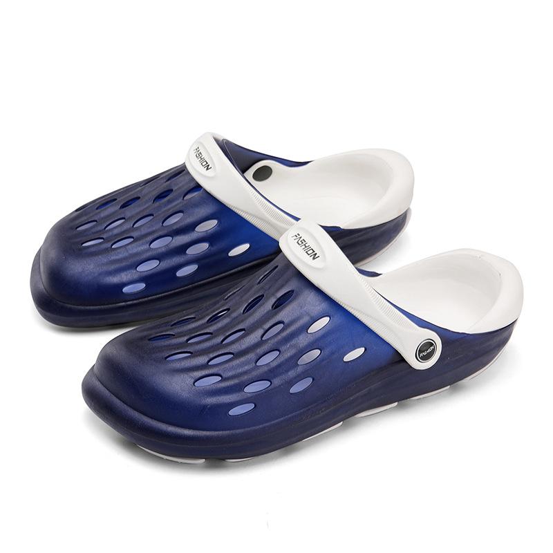Baotou Beach Hole Shoes Men's Jelly Sole EVA Outer Wear Hole Shoes Couple Large Size Casual Wading Shoes Men