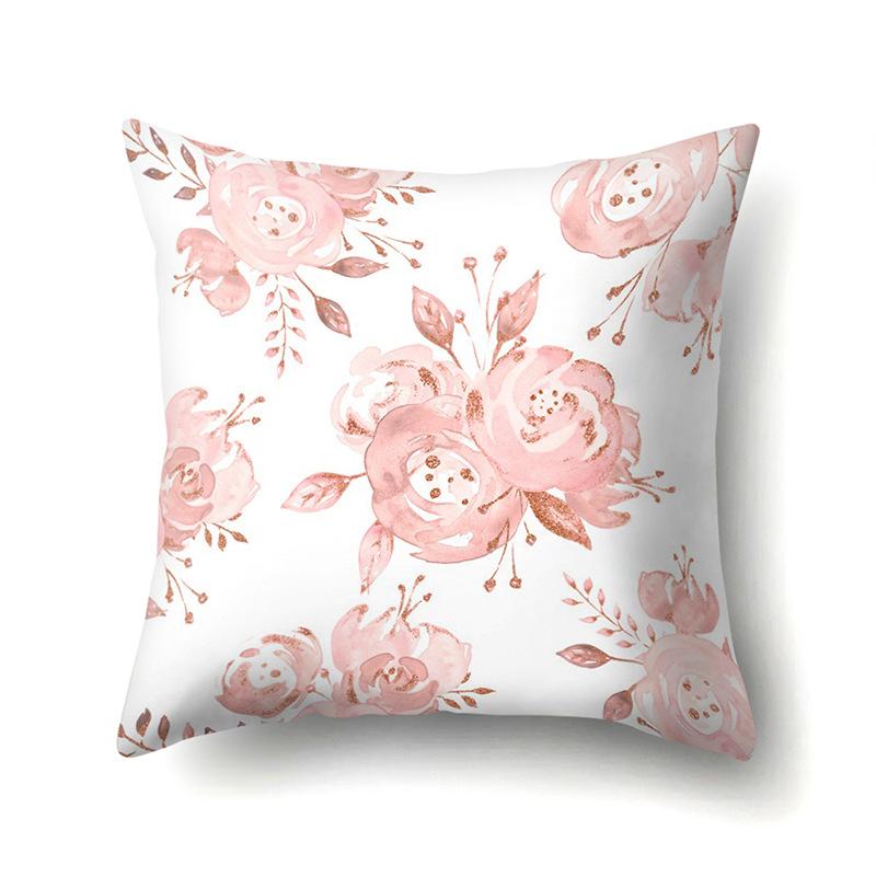 Polyester Pillow Case Automobile Decoration Home Printed Pillow Case Waist Cushion Cover Car Cushion Head Cushion Cover