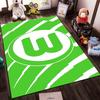 Grünes Logo Design Rutschfester Teppich Geeignet für Wohnzimmer- und Schlafzimmer-Sofas.