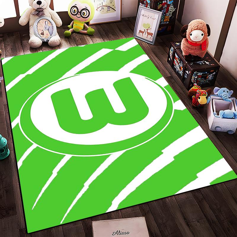 Grünes Logo Design Rutschfester Teppich Geeignet für Wohnzimmer- und Schlafzimmer-Sofas.